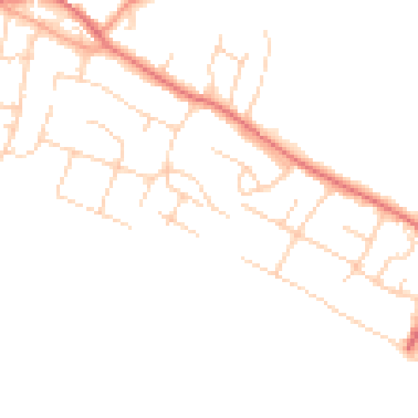 Daytime road noise heatmap for PO20 8DN