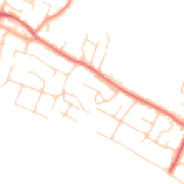 Daytime road noise heatmap for PO20 8DP