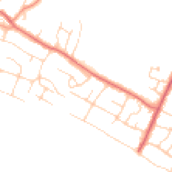 Daytime road noise heatmap for PO20 8DR