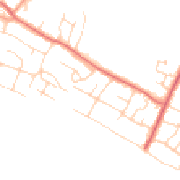 Daytime road noise heatmap for PO20 8DS