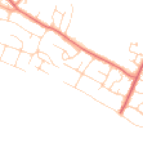 Daytime road noise heatmap for PO20 8DW