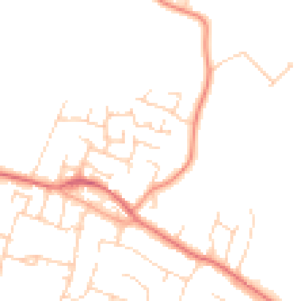 Daytime road noise heatmap for PO20 8EP