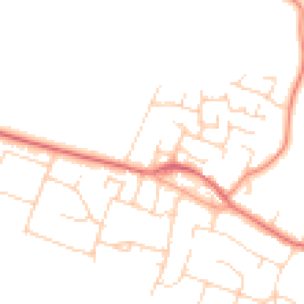 Daytime road noise heatmap for PO20 8EQ