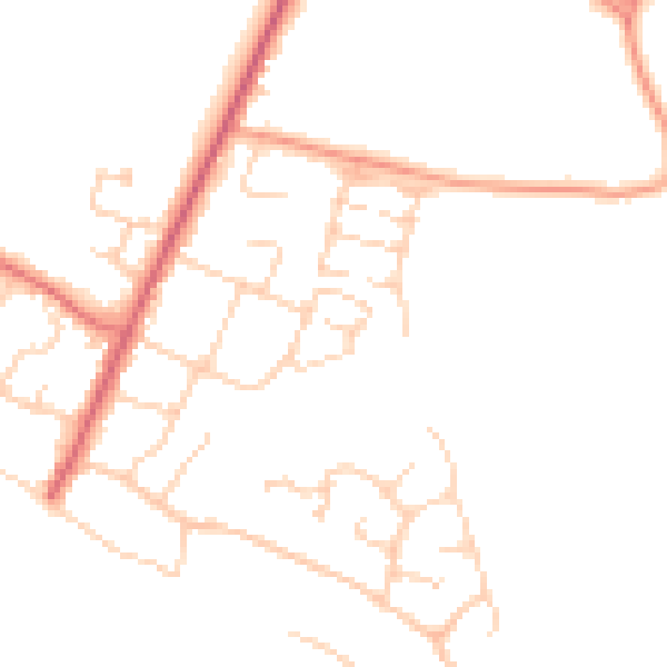 Daytime road noise heatmap for PO20 8FA