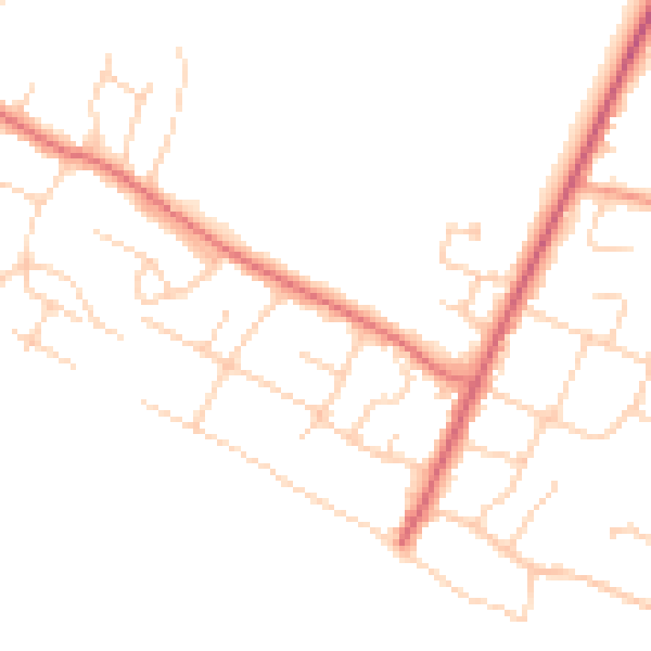 Daytime road noise heatmap for PO20 8FL