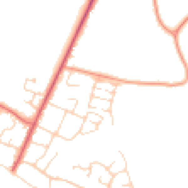 Daytime road noise heatmap for PO20 8FN