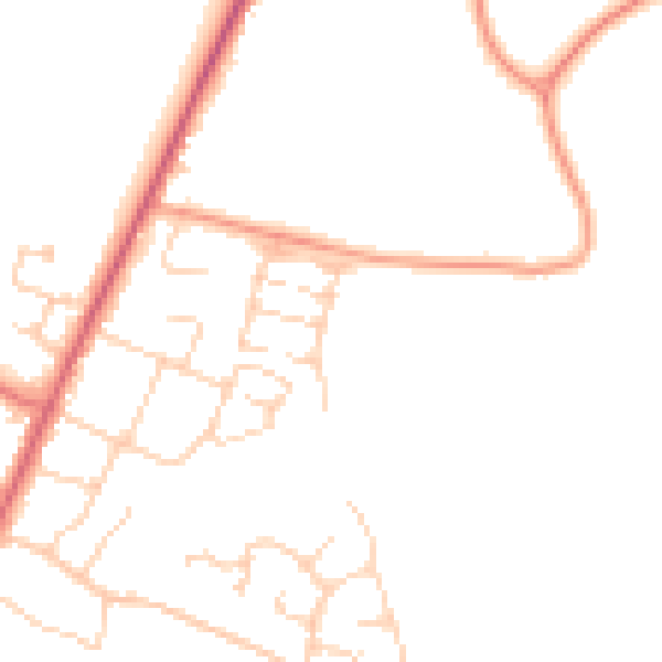 Daytime road noise heatmap for PO20 8FQ