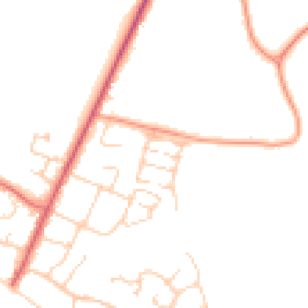 Daytime road noise heatmap for PO20 8FR