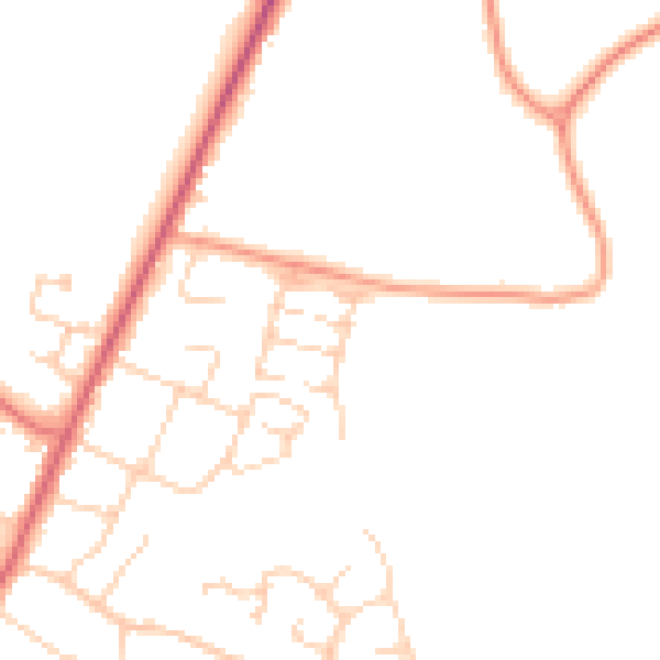 Daytime road noise heatmap for PO20 8FS