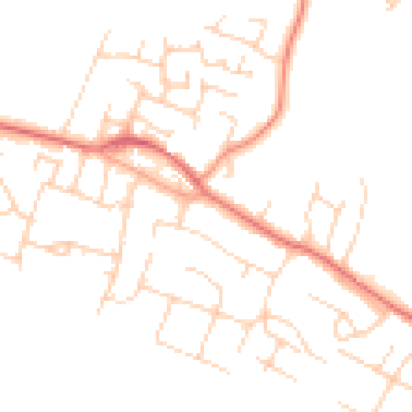 Daytime road noise heatmap for PO20 8FY