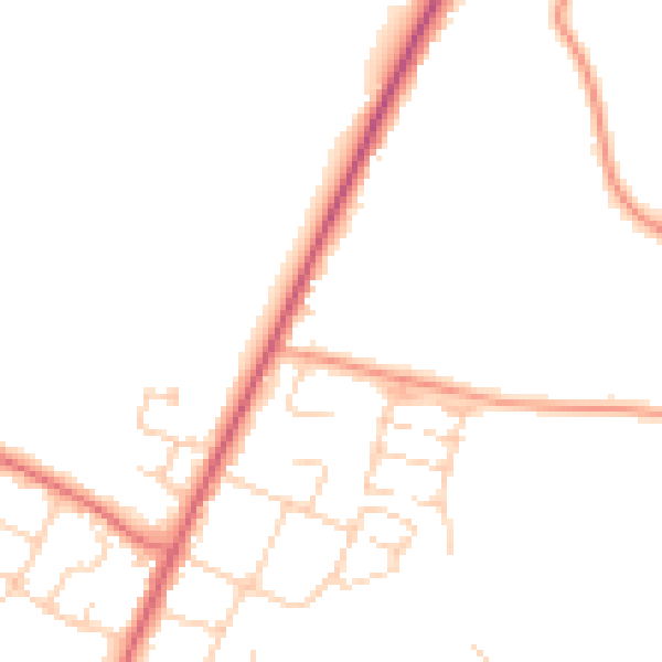 Daytime road noise heatmap for PO20 8GA