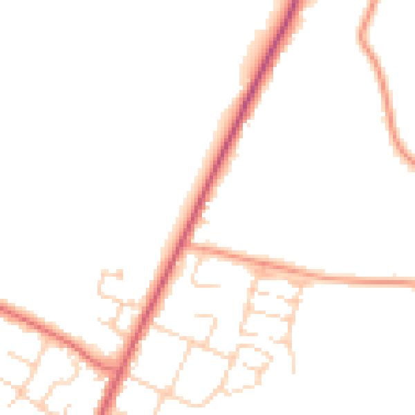 Daytime road noise heatmap for PO20 8GD