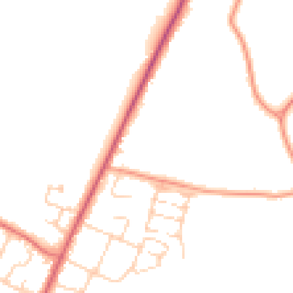 Daytime road noise heatmap for PO20 8GE