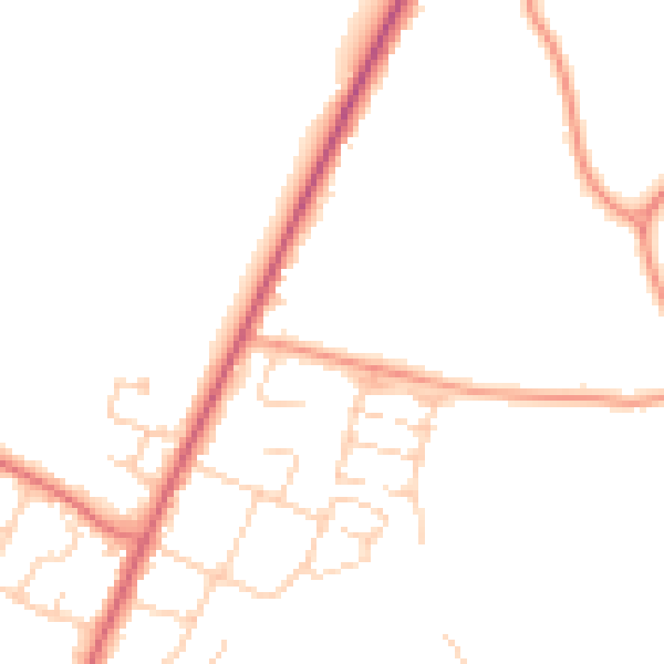 Daytime road noise heatmap for PO20 8GF
