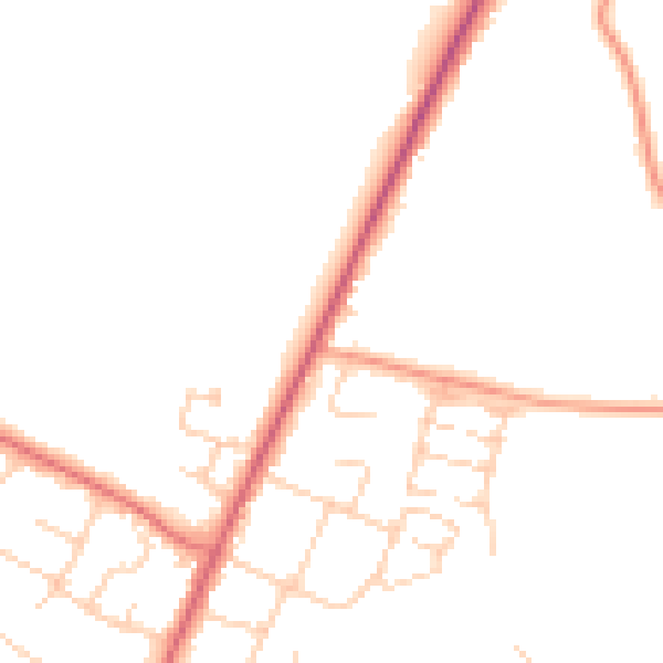 Daytime road noise heatmap for PO20 8GG