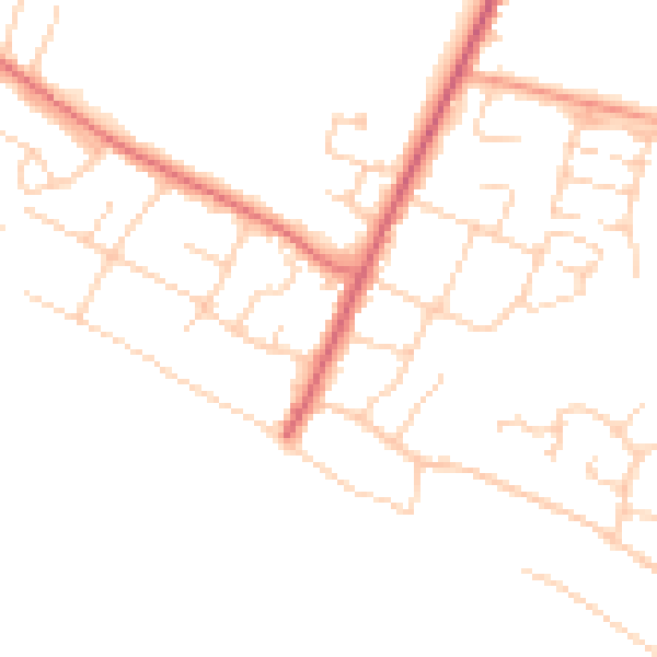Daytime road noise heatmap for PO20 8HP