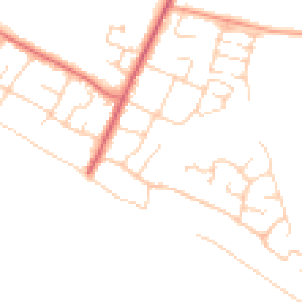 Daytime road noise heatmap for PO20 8HS