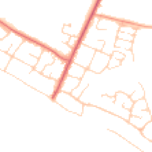 Daytime road noise heatmap for PO20 8HT