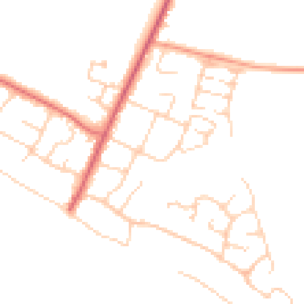 Daytime road noise heatmap for PO20 8HU