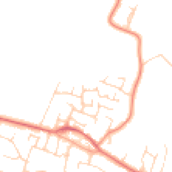 Daytime road noise heatmap for PO20 8HW