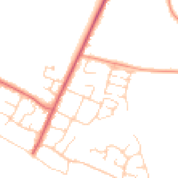 Daytime road noise heatmap for PO20 8HZ