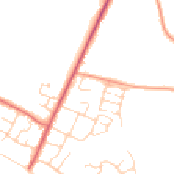 Daytime road noise heatmap for PO20 8JD