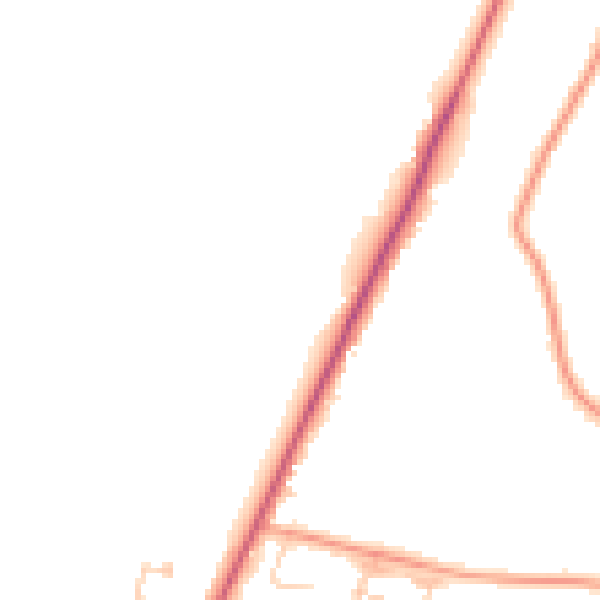 Daytime road noise heatmap for PO20 8JQ