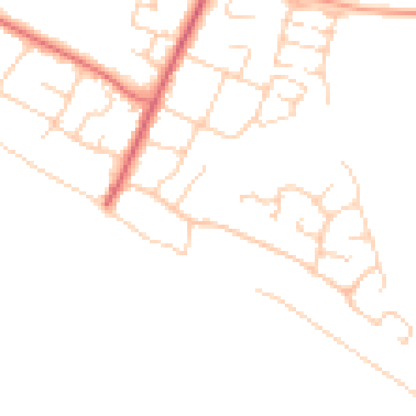 Daytime road noise heatmap for PO20 8JX