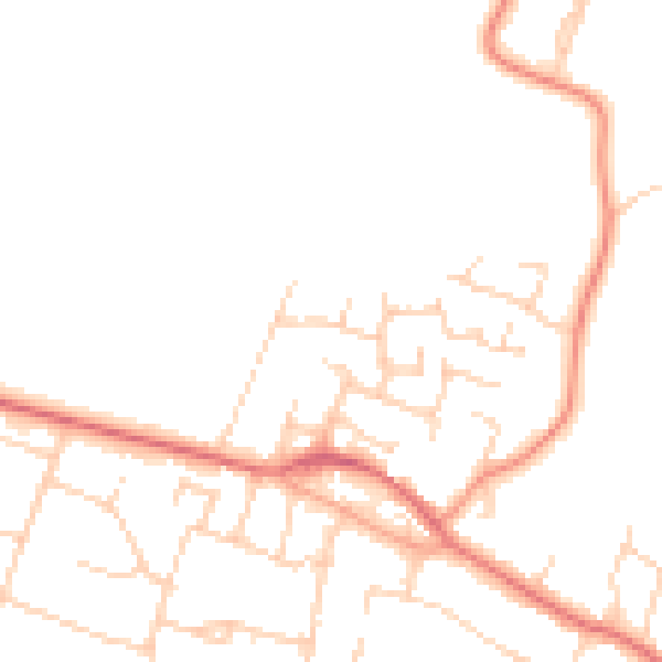 Daytime road noise heatmap for PO20 8NE
