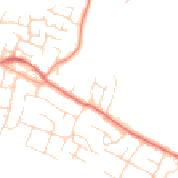 Daytime road noise heatmap for PO20 8NL