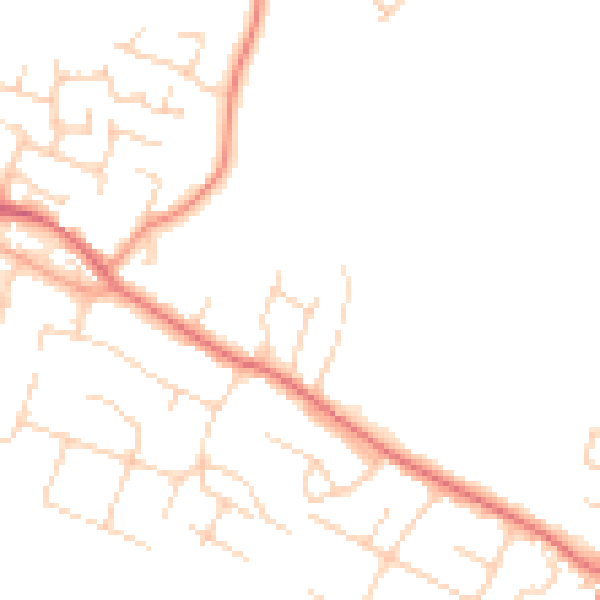 Daytime road noise heatmap for PO20 8NN
