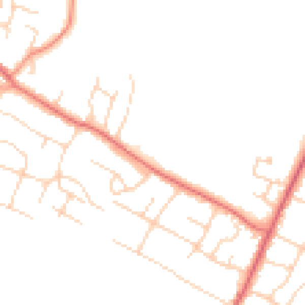 Daytime road noise heatmap for PO20 8NS