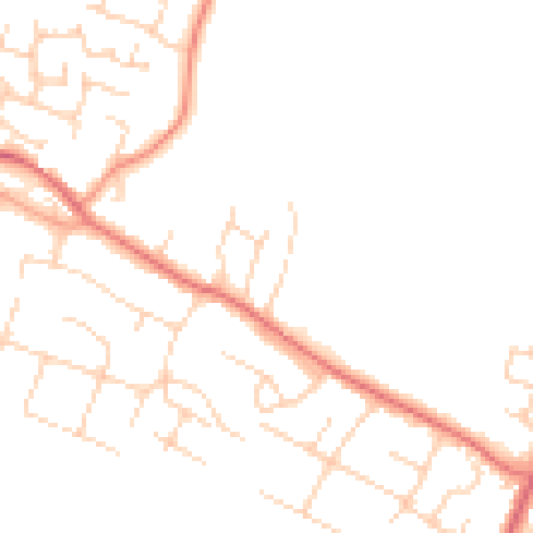 Daytime road noise heatmap for PO20 8NW