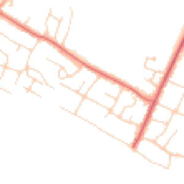 Daytime road noise heatmap for PO20 8PE