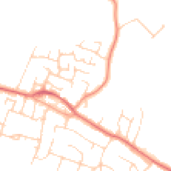 Daytime road noise heatmap for PO20 8PR
