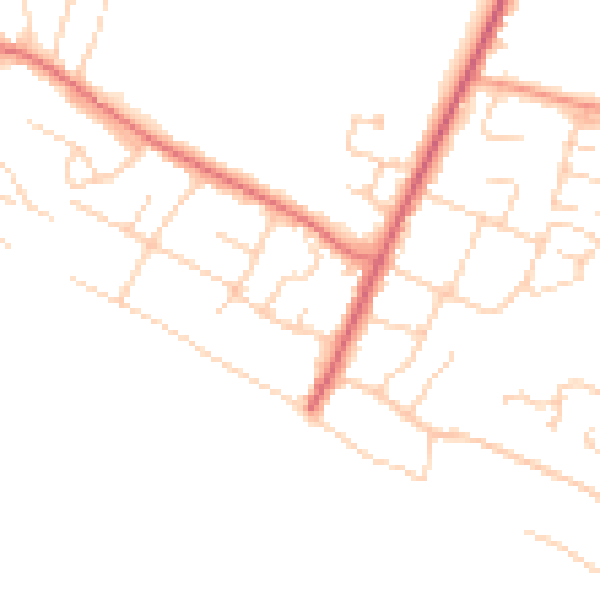 Daytime road noise heatmap for PO20 8PW