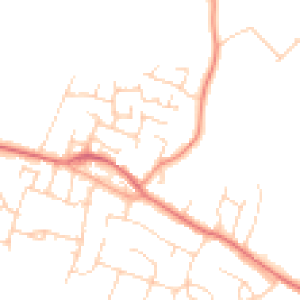 Daytime road noise heatmap for PO20 8QT
