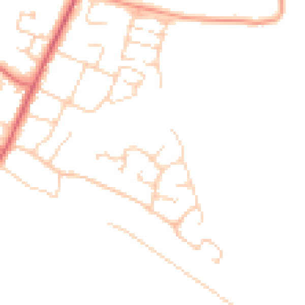 Daytime road noise heatmap for PO20 8QZ