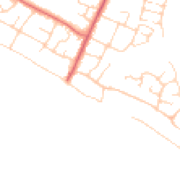 Daytime road noise heatmap for PO20 8RX