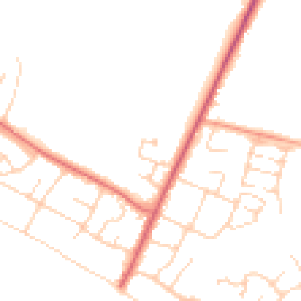 Daytime road noise heatmap for PO20 8SE