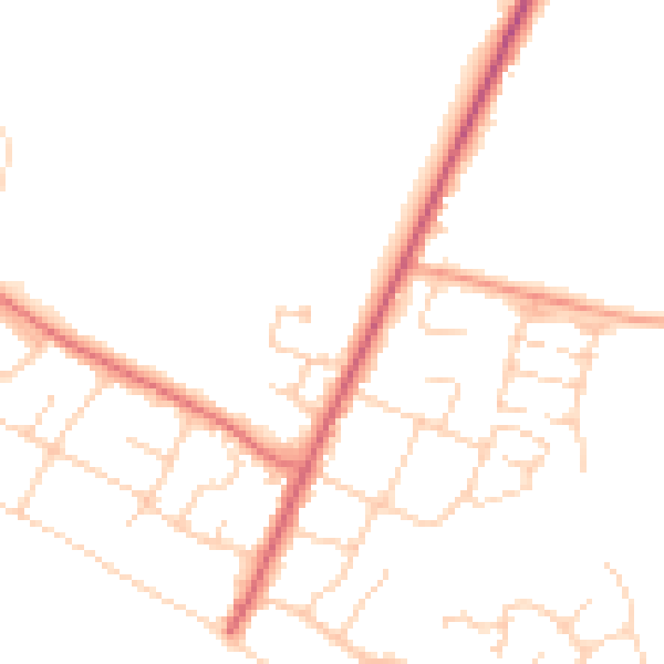 Daytime road noise heatmap for PO20 8SF