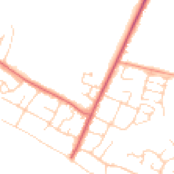 Daytime road noise heatmap for PO20 8SR