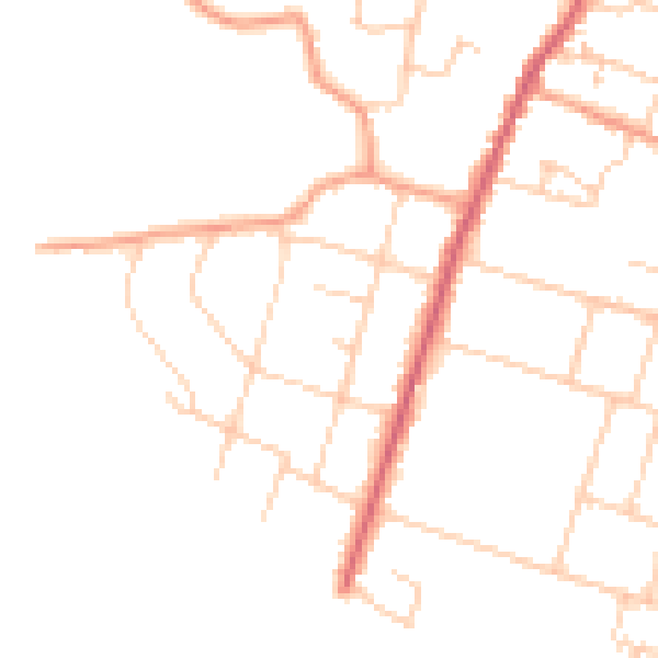 Daytime road noise heatmap for PO20 9AS