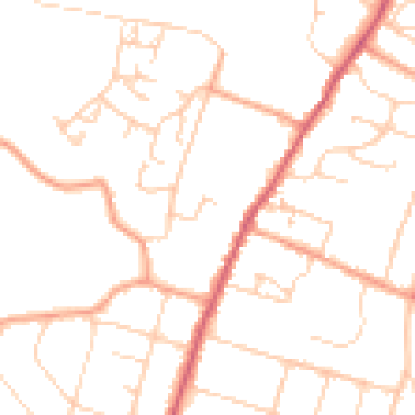 Daytime road noise heatmap for PO20 9BA
