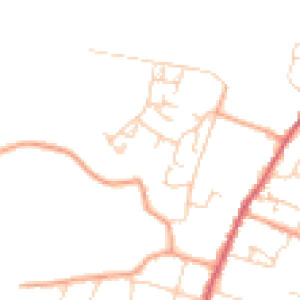 Daytime road noise heatmap for PO20 9HL
