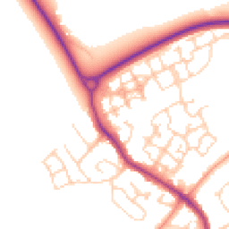 Daytime road noise heatmap for PO21 5BP