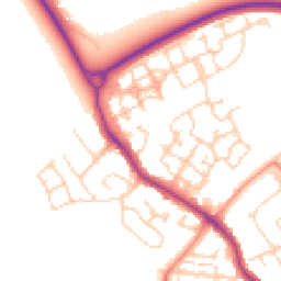 Daytime road noise heatmap for PO21 5DT