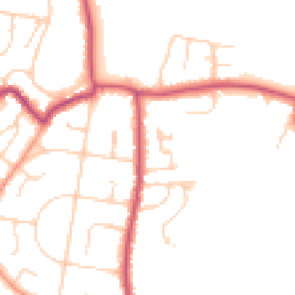 Daytime road noise heatmap for PO33 1AB