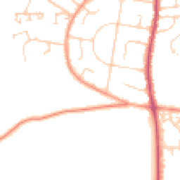 Daytime road noise heatmap for PO33 1AZ