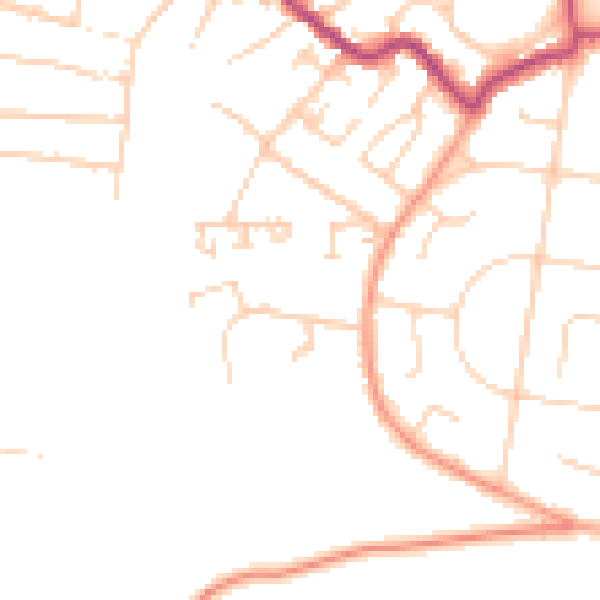 Daytime road noise heatmap for PO33 1BE